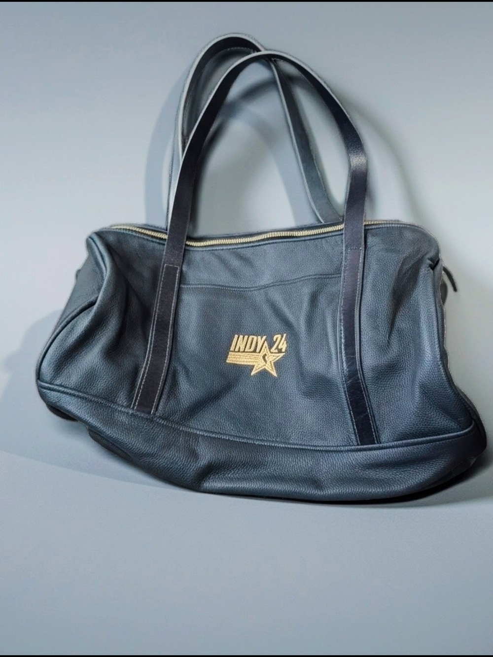 Howl + Hide Navy Blue Leather Duffle 2024 NBA All-Star Game Bag.
